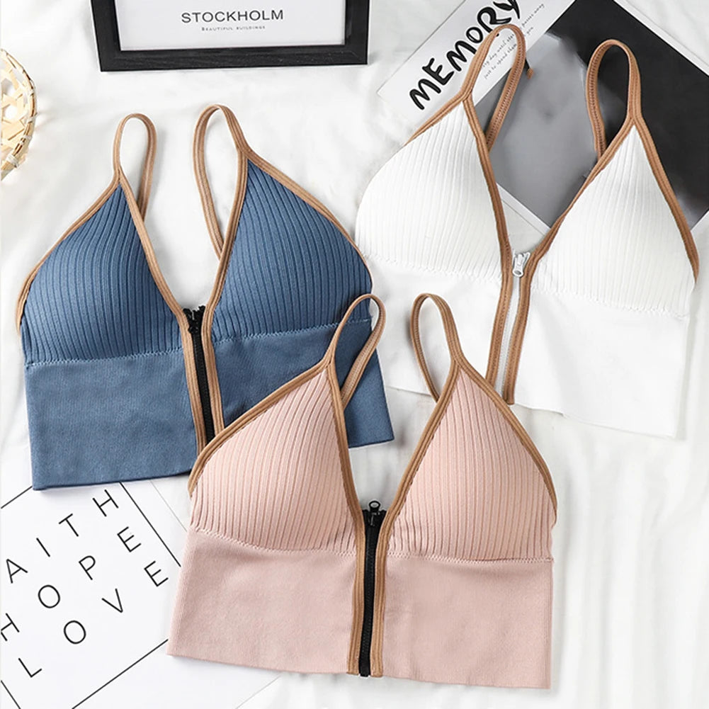 Zip Front Sports Bra