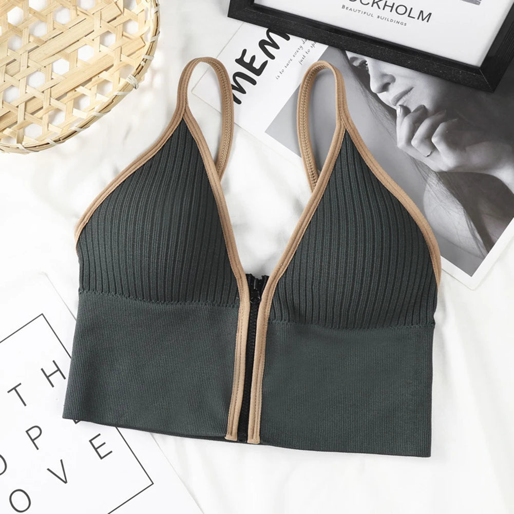 Zip Front Sports Bra