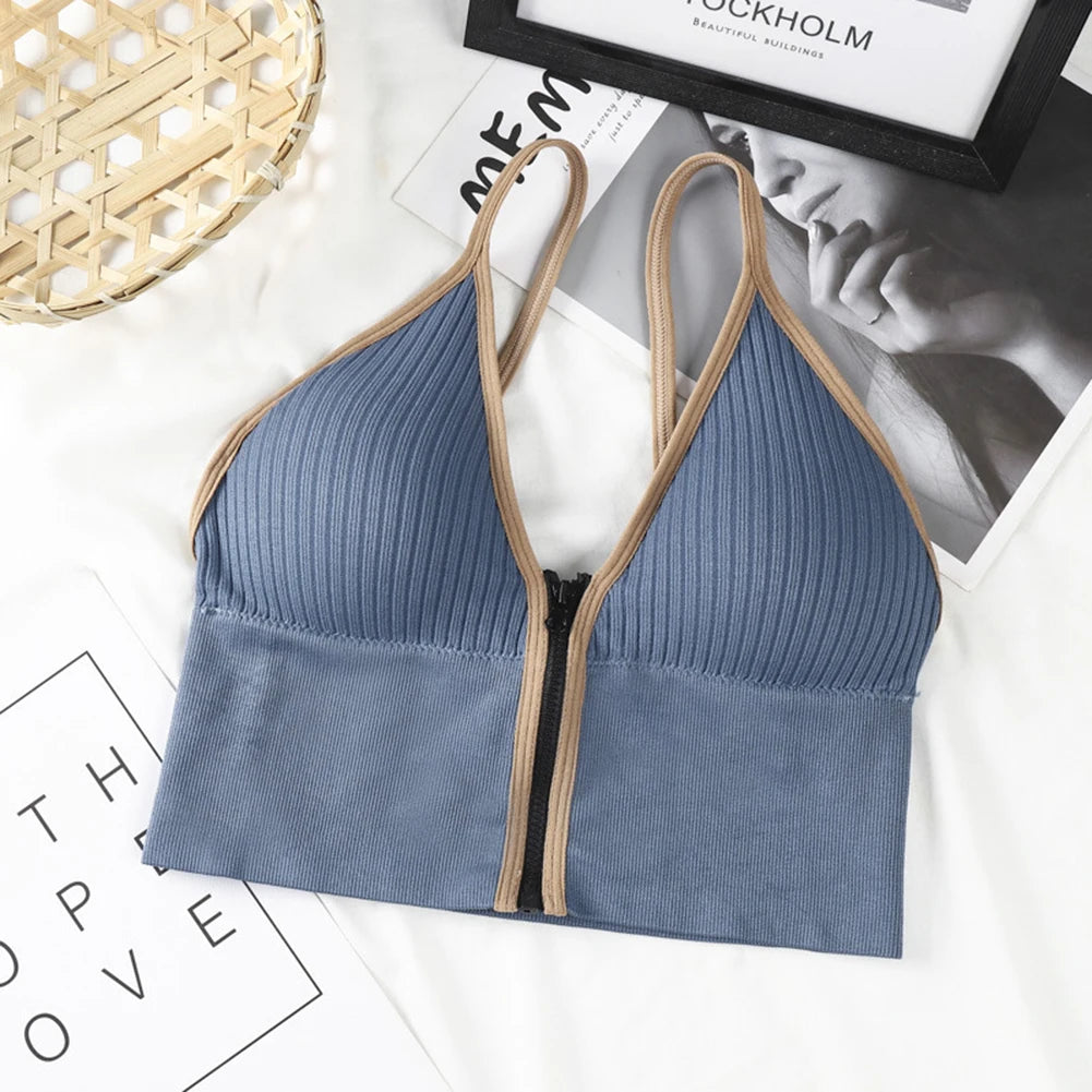 Zip Front Sports Bra