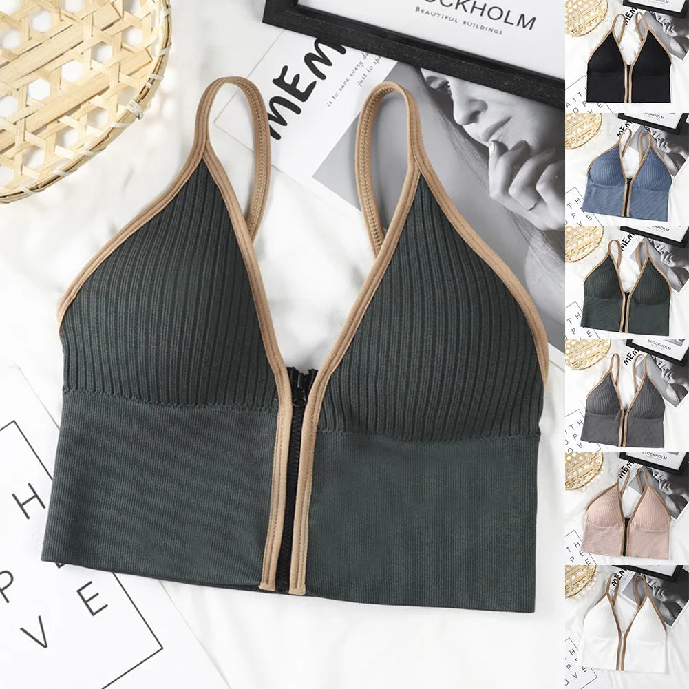 Zip Front Sports Bra