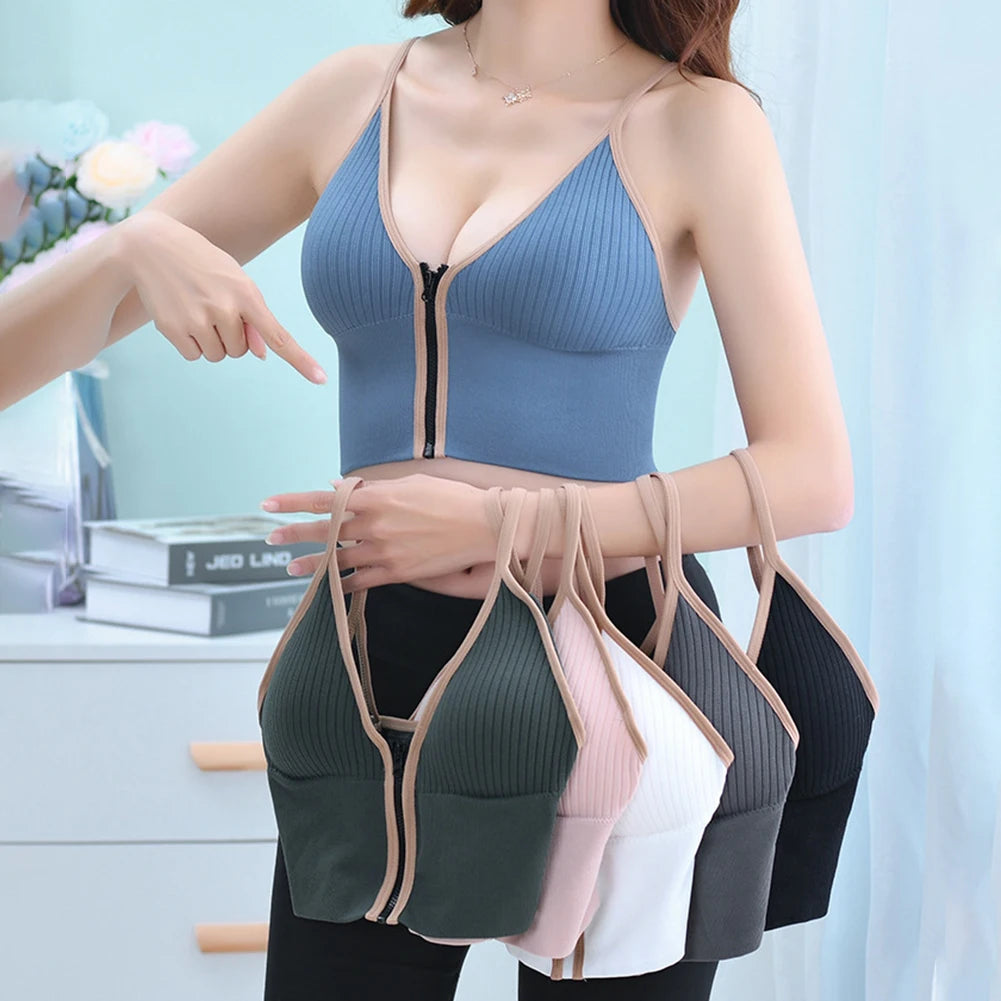 Zip Front Sports Bra