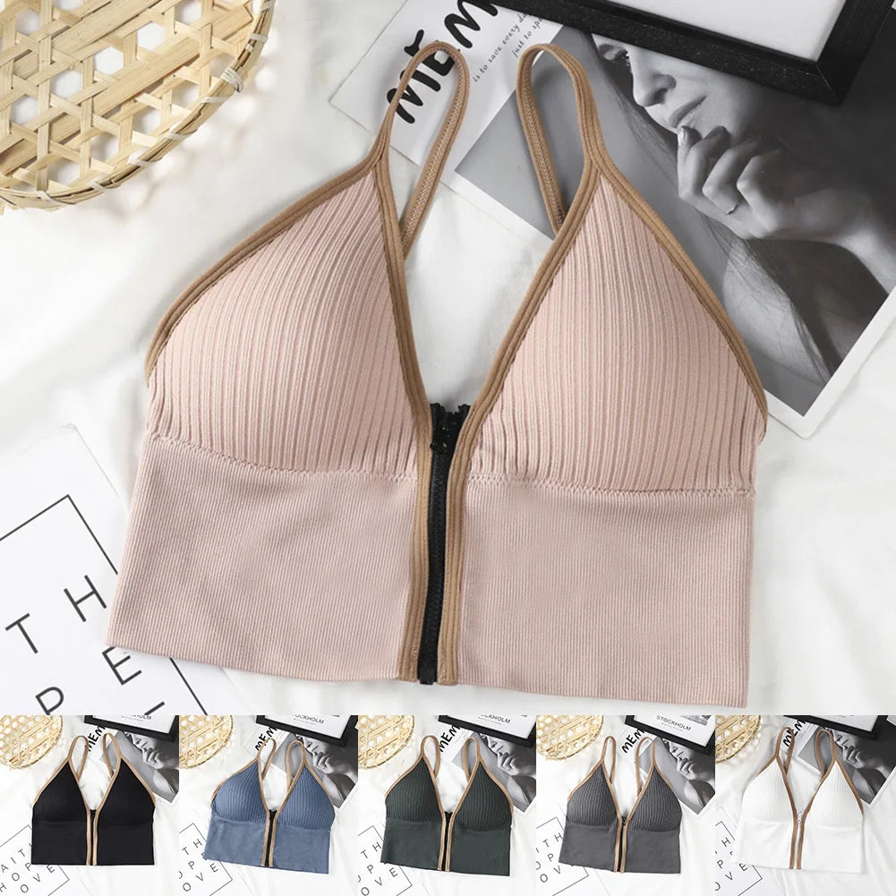 Zip Front Sports Bra